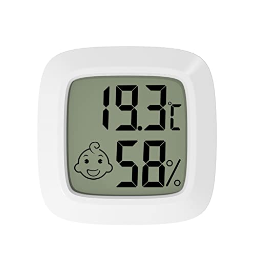 Thermometer Hygrometer Innen und Außen, LCD Digital Thermometer Hygrometer Analog Luftfeuchtigkeit, Thermometer Raumtemperatur Magnetisch, Mini Thermo Hygrometer für Gewächshaus Home Office (Celsius) von FUFRE