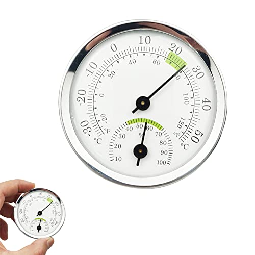 FUFRE Thermometer Hygrometer Thermo Analog Luftfeuchtigkeit, Hygrometer Raumthermometer Analog Luftfeuchtigkeitsmesser, Thermometer Hygrometer für Innen und Außenklima Monitor (Grün) von FUFRE