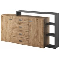 Kommode Sideboard Schrank BENDY 180x98x37cm in Grau-Eiche Ribbeck von FUN MOEBEL