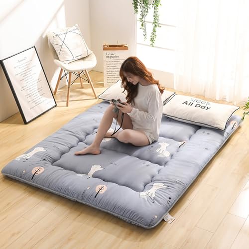 FUNEAER Japanische Futon Bodenmatratze, Verdicken Tatami Matte Isomatte Faltbare Roll-Up Matratze Schlafsaal Matratzenauflage Bodenliege Kissen Bett Tragbare Campingbett(Color:,Size:1.0mx2.0m) von FUNEAER