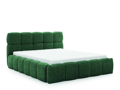 FURNISTAR Polsterbett Sofia 160x200 mit Bettkasten, Doppelbett mit Stauraum und Lattenrost, Boxspringbett-Optik, ohne Matratze, Bett - Flaschengrün FURNISTAR Polsterbett Sofia 160x200 mit Bettkasten, Doppelbett mit Stauraum und Lattenrost, Boxspringbett-Optik, ohne Matratze, Bett - Flaschengrün von FURNISTAR