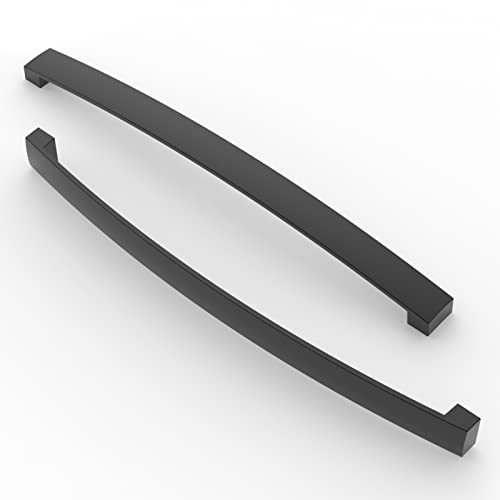 FURNIWARE 5 Stück Möbelgriff, Bohrlochabstand 256mm Stangengriff, Cabinet Arch Pull Küchengriff, für Küchenschranktür, Schlafzimmer Kommode Schublade, Badezimmer, Matt Schwarz von FURNIWARE