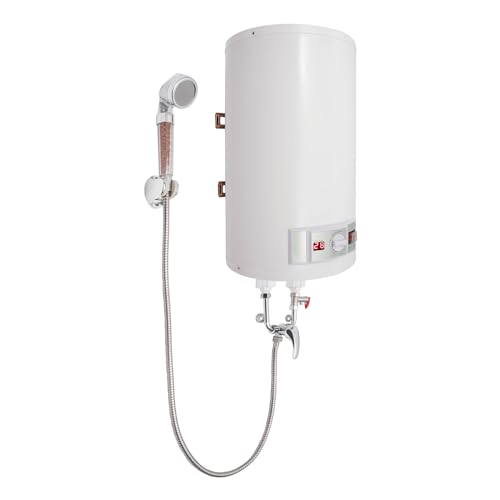 Elektrische Durchlauferhitzer Boiler 50/80 L Heizleistung 2Kw Boiler Wasserboiler Mit Duschset Durchlauferhitzer Dusche Boiler Warmwasserspeicher (50L) von FUROMG