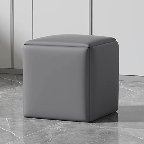 FUTUVE Würfelstuhl-Set aus Kunstleder – 5-in-1-Sitzhocker und Bank mit drehbaren Rollen für Wohn- und Esszimmer – Orange von FUTUVE
