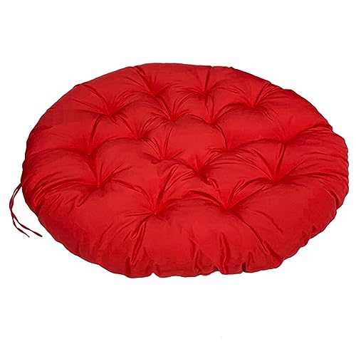 Papasan Kissen Verdicken Runde Schaukel Kissen Mit Abnehmbarem Reißverschluss Innen/Outdoor Falten Rattan Wicker Hängen Ei Stuhl Pad Meditation Kissen(Size:120cm,Color:Red) von FUYAO