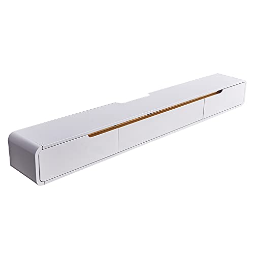 TV Board HäNgend HäNgeschrank, Set-Top-Box-Router-Aufbewahrung Wandmontierter Tv-Schrank Mit Kabelloch, Schlafzimmer Wohnzimmer BüRo-Unterhaltungseinheit/White / 150cm von FUZHAOD