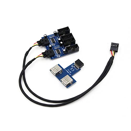 Motherboard 9-poliger USB Header Splitter Stecker 1 Bis 2/4 Buchse Verlängerungs Splitterkabel Desktop Karten Anschluss Adapter Anschluss USB Header Splitter Kabel Für PC Motherboard 9-polige Buchse von FUZYXIH