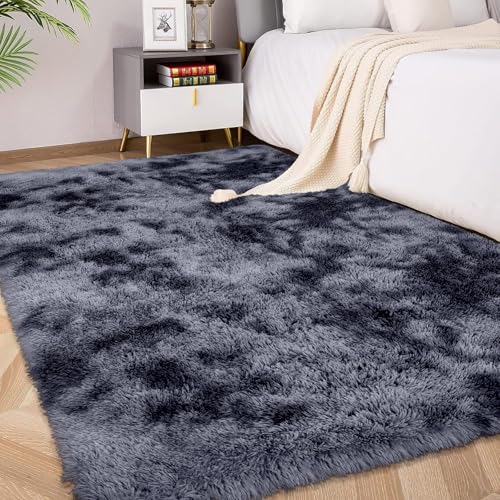 FVVRAX Bereich Teppiche für Schlafzimmer Wohnzimmer, Tie-Dyed dunkelgrau flauschig Fuzzy Shag Shaggy Teppich weichen Plüsch Teppich, 180x270 cm Indoor-Boden Teppich für Kinder Home Decor Ästhetik FVVRAX Bereich Teppiche für Schlafzimmer Wohnzimmer, Tie-Dyed dunkelgrau flauschig Fuzzy Shag Shaggy Teppich weichen Plüsch Teppich, 180x270 cm Indoor-Boden Teppich für Kinder Home Decor Ästhetik von FVVRAX