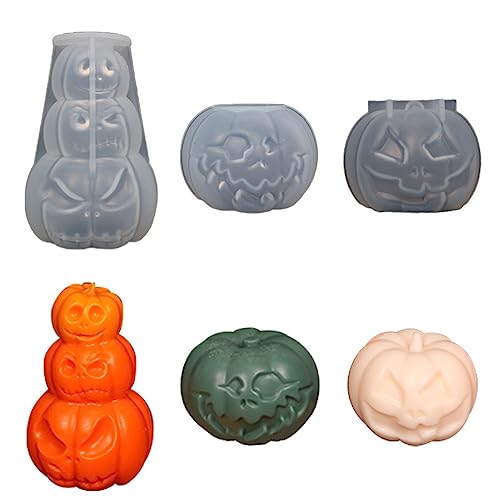 3 Stück Kerzenform Silikon Kürbis Halloween Silikonform Set, 3D Halloween Kürbis Silikonform Halloween Kürbis Deko, DIY Silikonform Kerzen Gießen Formen Für Seife Aromatherapie Kerzen Dekoration von FYBlossom