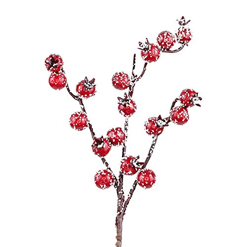 FYBlossom Künstliche Rote Beeren,Deko Zweige mit Roten Beeren Herbstzweige. 10 Stück Weihnachten Picks,Länge 20/26cm. Zweig Beeren Deko (02) von FYBlossom