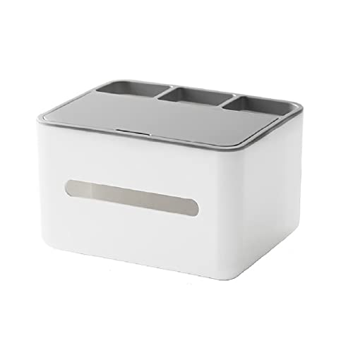 Taschentuchbox Kosmetiktücher Box Mit Fächern, Desktop Fernbedienungshalter Organizer Schreibtisch Aufbewahrungsbox, Multifunktionale Tücherbox Tisch Kosmetikbox Spender Für Stifte, Fernbedienung von FYBlossom