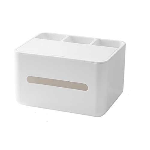 Taschentuchbox Kosmetiktücher Box Mit Fächern, Desktop Fernbedienungshalter Organizer Schreibtisch Aufbewahrungsbox, Multifunktionale Tücherbox Tisch Kosmetikbox Spender Für Stifte, Fernbedienung von FYBlossom