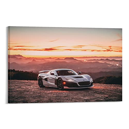 Supercar Poster für Rimac Nevera Sportauto-Rennauto-Poster, dekoratives Gemälde, Leinwand, Wandposter und Kunstbild, modernes Familien-Schlafzimmer, Dekoration, Poster, 60 x 90 cm von FYGE