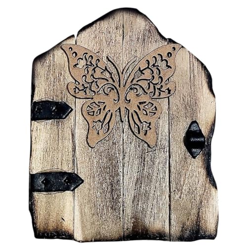 FYOBOT Schmetterling Miniatur-Baumtür für Den Außenbereich, Miniatur-Baumdekoration, Tür, Feentür, Gartenzubehör, Dekoration, Weihnachten von FYOBOT