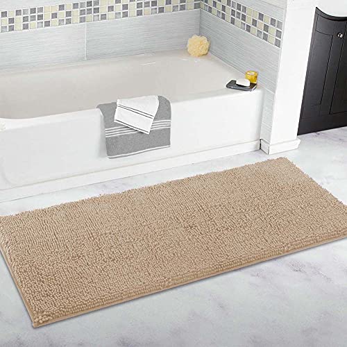 Extra großer Badezimmerteppich, lang, 40 x 180 cm, ultraweiche Chenille-Teppiche, rutschfest und wasserabsorbierend, Badewannenbodenmatte für Badezimmer, Schlafzimmer, Küche von FYUN