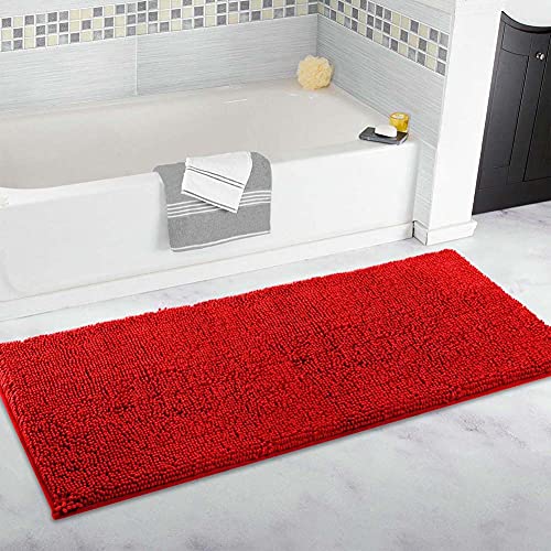 Extra großer Badteppich, lang, 60 x 90 cm, ultraweiche Chenille-Teppiche, rutschfest und wasserabsorbierend, Badewannen-Bodenmatte, Läufer für Badezimmer, Schlafzimmer, Küche von FYUN