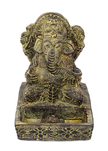 Ganesha Stein Figur Räucherstäbchenhalter ca. 13cm Skulptur Deko Statue Räucherstäbchen Halter Meditation von FaHome