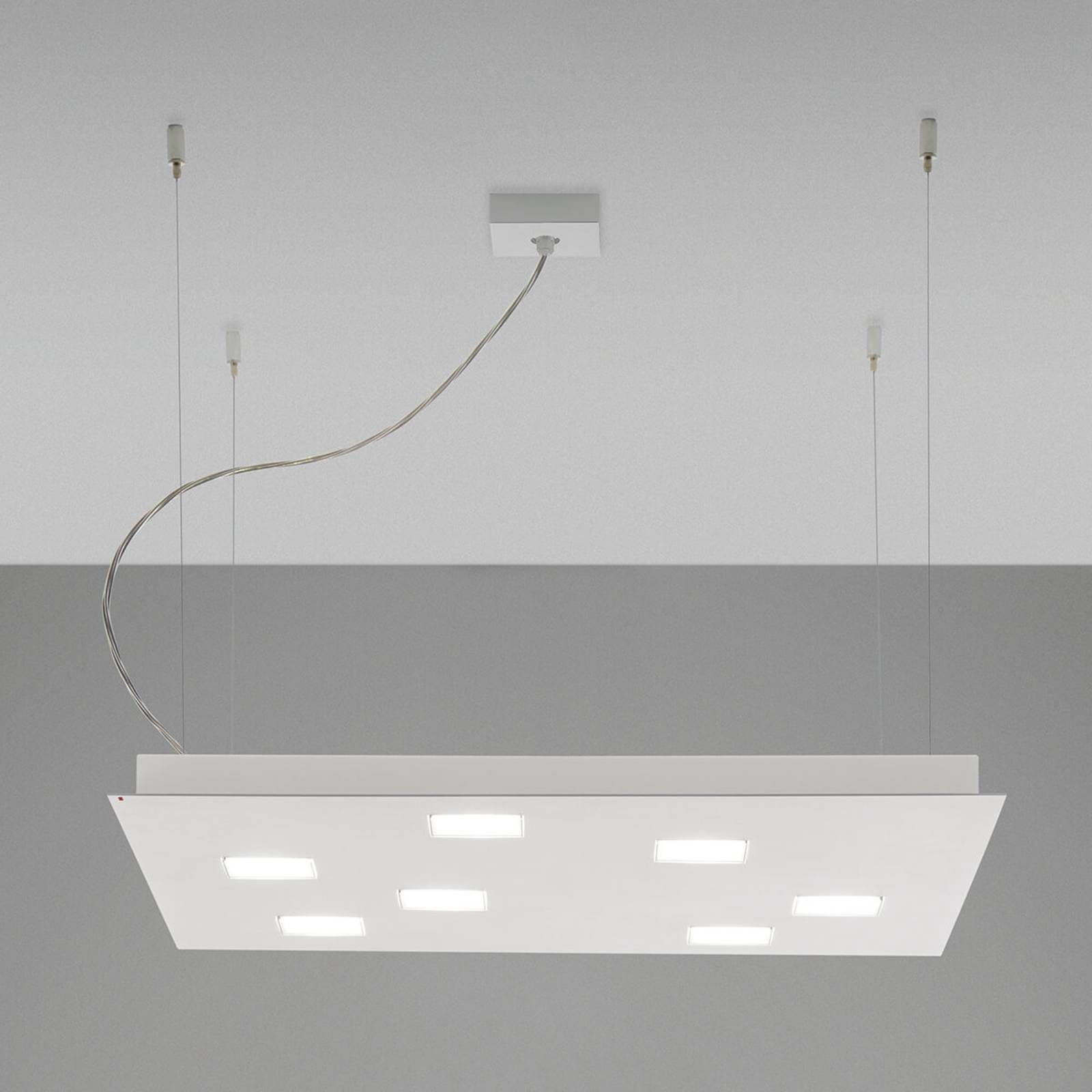 Fabbian Quarter - weiße LED-Hängeleuchte 7flg. von Fabbian