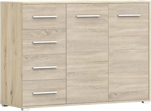 Fabryka Mebli Idźczak Kommode mit 4 Schubladen - 135cm Breit - Schrank für Wohnzimmer, Schlafzimmer, Kinderzimmer, Jugendzimmer, Büro - Schubladenkommode, Sideboard - Artisan/Sonoma Fabryka Mebli Idźczak Kommode mit 4 Schubladen - 135cm Breit - Schrank für Wohnzimmer, Schlafzimmer, Kinderzimmer, Jugendzimmer, Büro - Schubladenkommode, Sideboard - Artisan/Sonoma von Fabryka Mebli Idźczak