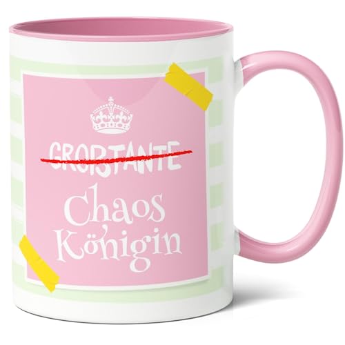 Großtante Geschenk Kaffee-Tasse (330ml) - Idee für Chaoskönigin der Familie zum Geburtstag, Geburtstag oder als Geschenke Weihnachten - Großtante Chaoskönigin - Keramik (Rosa) von Facepot