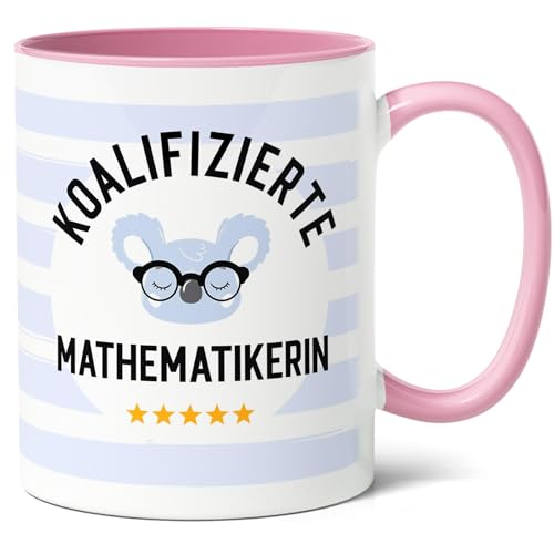 Koalifizierte Mathematikerin Geschenk Kaffee-Tasse (330ml) - Geschenkidee für Doktorandin zur Promotionsfeier, Mathe-Expertin zum Studienabschluss - Keramik (Rosa) von Facepot