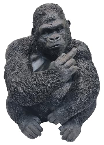 DEKOFIGUR Gorilla Toni zeigt Mittelfinger Gartenfigur Tierfigur Indoor Outdoor von Fachhandel Plus