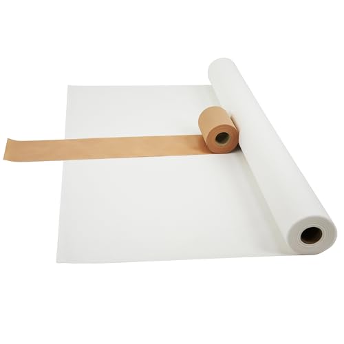 Fachhandel für Vliesstoffe Sensalux Kombi-Set 1 Tischdeckenrolle 1,5m x 25m + Tischläufer 15cm (Farbe nach Wahl) Rolle weiß Tischläufer beige von Fachhandel für Vliesstoffe