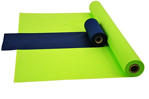 Fachhandel für Vliesstoffe Sensalux Kombi-Set 1 Tischdeckenrolle 1,5m x 25m + Tischläufer 30cm (Farbe nach Wahl) Rolle apfelgrün Tischläufer blau von Fachhandel für Vliesstoffe
