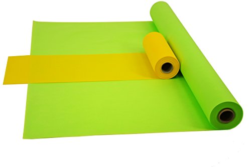 Fachhandel für Vliesstoffe Sensalux Kombi-Set 1 Tischdeckenrolle 1,5m x 25m + Tischläufer 30cm (Farbe nach Wahl) Rolle apfelgrün Tischläufer gelb von Fachhandel für Vliesstoffe