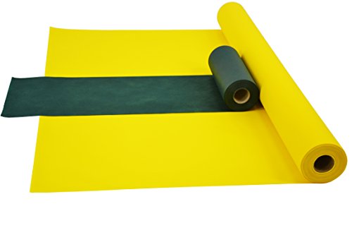 Fachhandel für Vliesstoffe Sensalux Kombi-Set 1 Tischdeckenrolle 1,5m x 25m + Tischläufer 30cm (Farbe nach Wahl) Rolle gelb Tischläufer grün von Fachhandel für Vliesstoffe