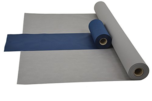 Fachhandel für Vliesstoffe Sensalux Kombi-Set 1 Tischdeckenrolle 1,5m x 25m + Tischläufer 30cm (Farbe nach Wahl) Rolle grau Tischläufer blau von Fachhandel für Vliesstoffe