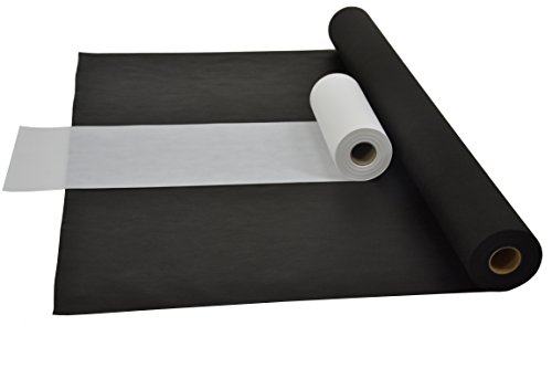 Fachhandel für Vliesstoffe Sensalux Kombi-Set 1 Tischdeckenrolle 1,5m x 25m + Tischläufer 30cm (Farbe nach Wahl) Rolle schwarz Tischläufer weiß von Fachhandel für Vliesstoffe