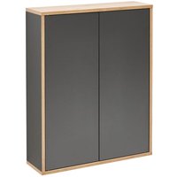 Doppel-Hängeschrank finn / Badschrank mit Push-to-Open / Maße (b x h x t): ca. 60 x 75 x 20,5 cm / Schrank fürs Bad mit 2 Türen / Korpus: Schwarz / von Fackelmann