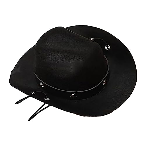 Factorys Western-Cowboyhut, Geburtstagsparty-Hut, Sonnenschirm und Sonnenschutzhut, Mini-Haustierhut Hund Hut (Black, One Size) von Factorys