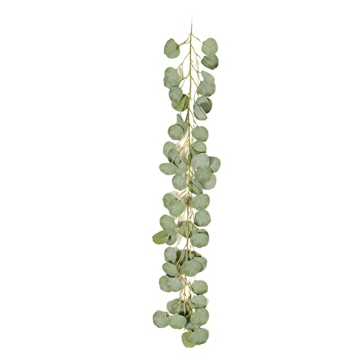 Facynde Künstliche Eukalyptus-Girlandenpflanze,6,56 Fuß künstliche Eukalyptusgirlande mit Weidenblättern | Grüne Ranken, künstlicher Eukalyptus für Hochzeit, Party, Zuhause, Tisch, Innen von Facynde