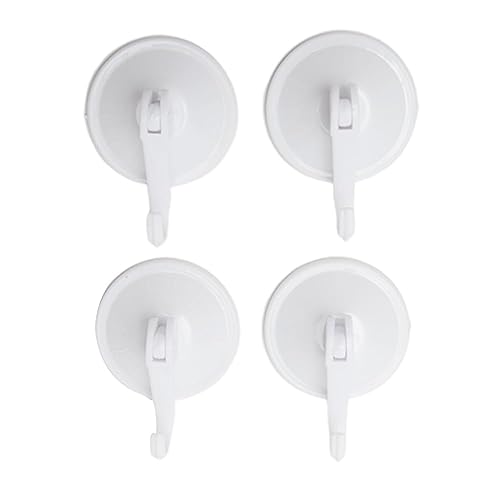 Saugnapf Haken 4PCS Saughaken Entfernbar Wiederverwendbare Non-mark Wasserdichte Saugnäpfe Wandhaken Kleiderbügel, Ohne Nägel & Kleber fürJede Glatte Ebene Oberfläche Bad Küche Büro - Weiß von Faderr