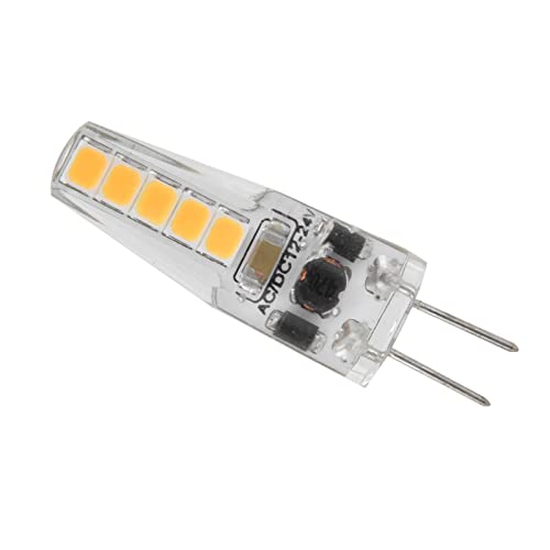 Fafeicy 10 Stück G4 10 LED Silikon Glühbirnen, 2W 3000K 200lm AC 12‑24V Bi Pin Sockel Dimmbare Glühbirnen, 360-Grad-Wärmeableitung, für Kronleuchter Deckenlampe Tischlampe von Fafeicy