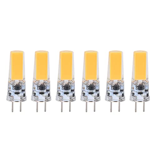 Fafeicy 6Pcs GY6.35 LED Birne, 5W 500lm COB Silikon Glühbirne, für Kronleuchter, Deckenlampen, Deckenventilator Lampen, 360°-Wärmeableitungsdesign, AC12V/DC12-24V (Warmweiß) von Fafeicy