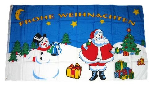 Fahne/Flagge Weihnachten Schneemann NEU 90 x 150 cm von FahnenMax