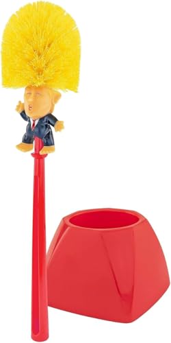 Fairly Odd Novelties Donald Trump WC-Bürste mit Halter – perfektes weißes Elefanten-Geschenk, politisches Geschenk, Macht Toiletten Wieder sauber, rot (FON-10344) von Fairly Odd Novelties