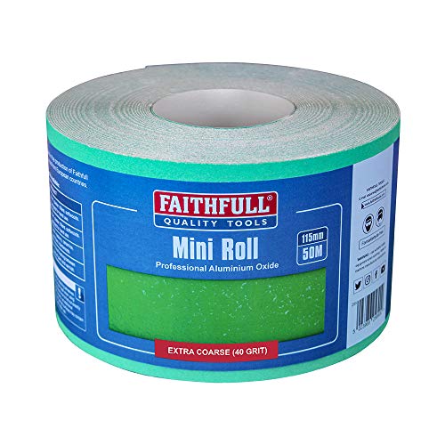 Aluminium Oxide Sanding Paper Roll Green 115mm x 50m 40G von Faithfull