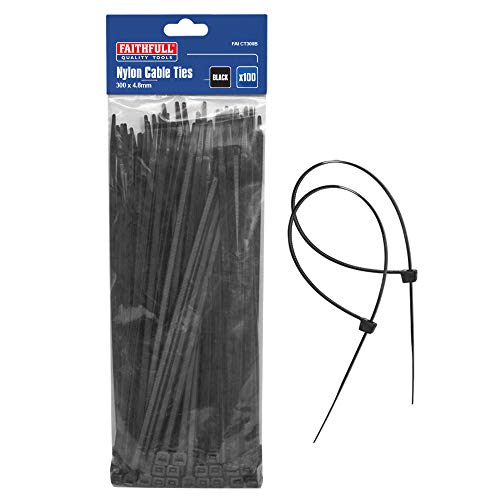 Faithfull FAICT300B CT300W Cable Ties Black 4.8 x 300mm (Pack 100) von Faithfull