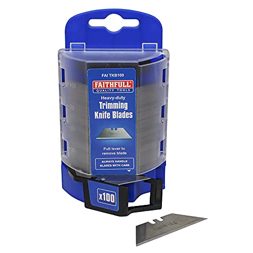 Heavy-Duty Trimming Knife Blades (Box 100) in safe storage dispenser von Faithfull