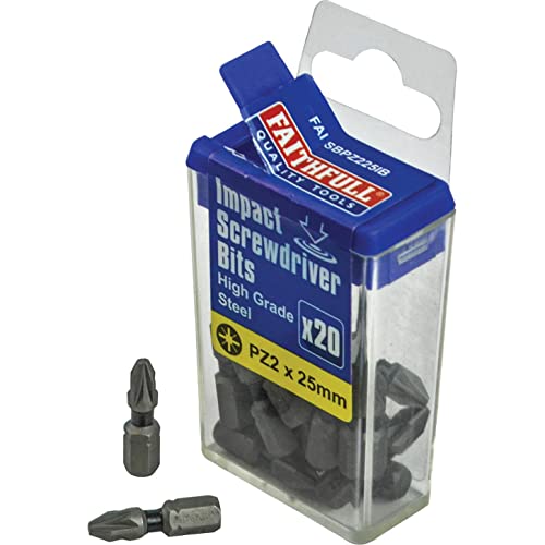 Pozi Impact Screwdriver Bits PZ2 x 25mm (Pack 20) von Faithfull