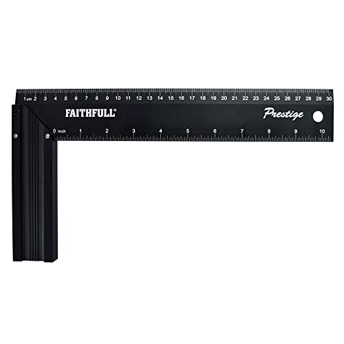 Prestige Try Square Black Aluminium 300mm (12in) von Faithfull