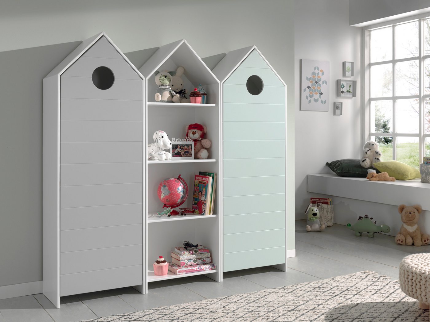 Faizee Möbel Schrank-Set Vielseitiges und farbenfrohes CASAMI Schrank-Set für das Kinderzimmer, (3-St) von Faizee Möbel