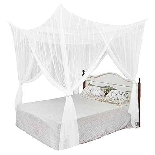 FakeFace Moskitonetz Fliegennetz Mückennetz Quadratische Insektennetz Betthimmel Große Feinmaschiges Moskitonetze für Doppelbett und Einzel Bett Fliegennetz Mückennetz - 210 x 190 x 240cm, Weiß von FakeFace