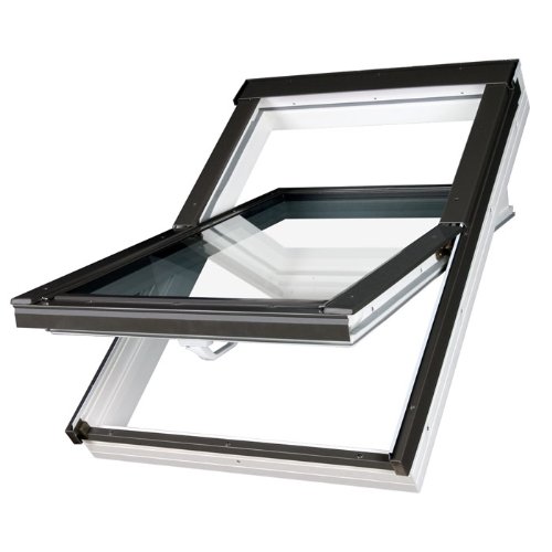 FAKRO Dachfenster Kunststoff PTP-V U3 mit Dauerlüftung und Eindeckrahmen (66 x 118) von Fakro