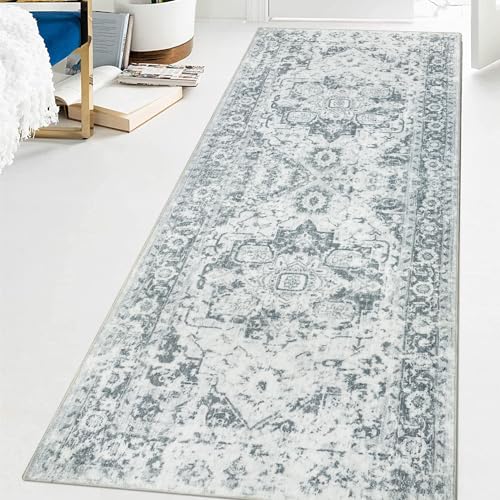 Famibay Teppichläufer für Flur rutschfest Teppich Läufer 80x200cm Waschbar Flurteppich Vintage Küchen Teppich für Flur Küche Schlafzimmer Wohnzimmer von Famibay