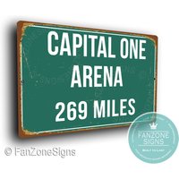 Capital One Arena Entfernungsschild, Personalisiertes Hauptstadt-Arena Schild, Heimat Der Washington Hauptstädte, Eishockey Geschenke, Hauptstädte von FanZoneSigns